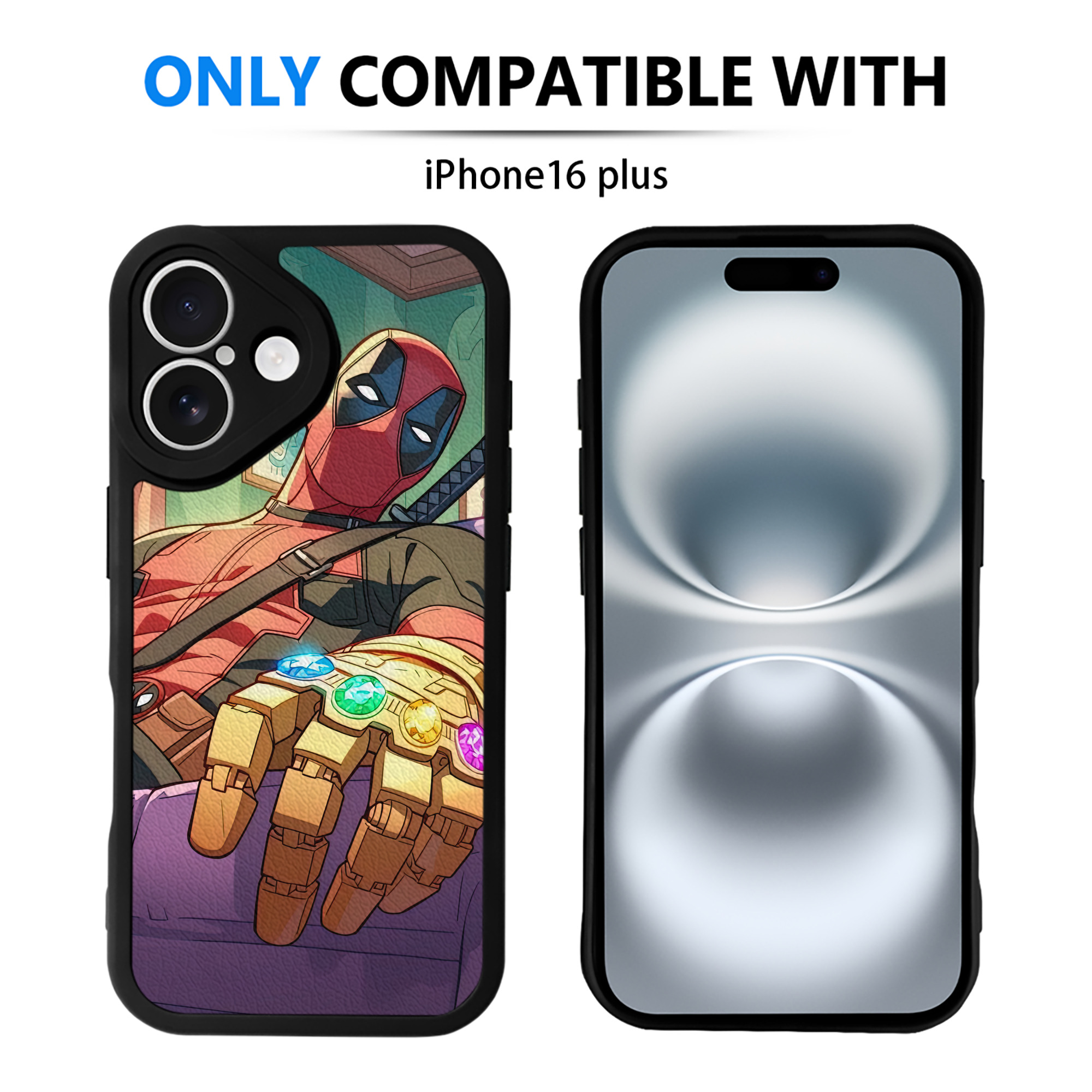（画像用） Deadpool デッドプール 【iPhone 16シリーズ対応】シリコンスマホケース（レザー調） 材質：シリコン